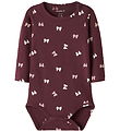 Name It Bodysuit l/s - NbfVandora - Burgundy/Bow