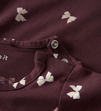 Name It Bodysuit l/s - NbfVandora - Burgundy/Bow Name It Bodysuit l/s - NbfVandora - Burgundy/Bow