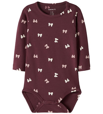 Name It Bodysuit l/s - NbfVandora - Burgundy/Bow Name It Bodysuit l/s - NbfVandora - Burgundy/Bow