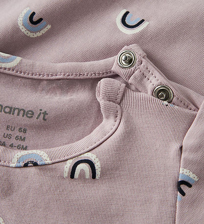 Name It Bodysuit l/s - NbfVandora - Keepsake Lilac/Rainbow
