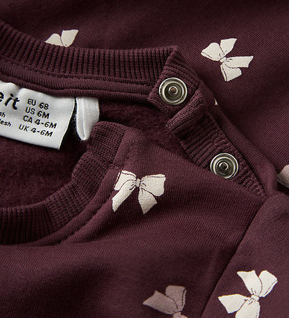 Sweat-shirt Name It - NbfVimone - Burgundy/Bow Sweat-shirt Name It - NbfVimone - Burgundy/Bow