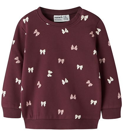 Sweat-shirt Name It - NbfVimone - Burgundy/Bow Sweat-shirt Name It - NbfVimone - Burgundy/Bow