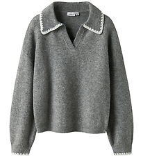 Name It Tröja - Polo Stickad - NkfRikasa - Grey Melange