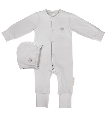 Moonboon Nightsuit w. Baby Hat - Gift Box - Lunar Rock Moonboon Nightsuit w. Baby Hat - Gift Box - Lunar Rock