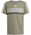 adidas Performance T-paita - J 3S TIB T - SILPEB/METGRY/GRESIX