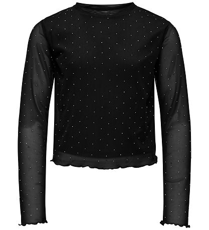 Kids Only Blouse - KogJada - Tulle - Black/Silver Rhinestones