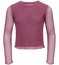 Kids Only Blouse - KogJada - Tulle - Rose Wine/Dtm Rhinestones
