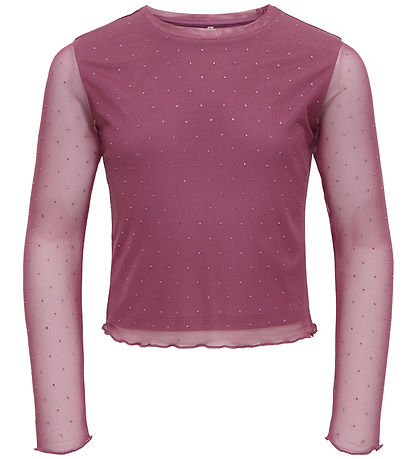 Kids Only Blouse - KogJada - Tulle - Rose Wine/Dtm Rhinestones