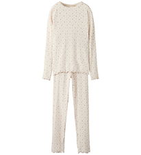 Lil' Atelier Pyjama Set - Rib - NmfGago - Almost Mauve/Flowers