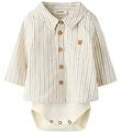 Lil' Atelier Shirt Bodysuit l/s - NbmFelixo - Turtledove/Sepia T
