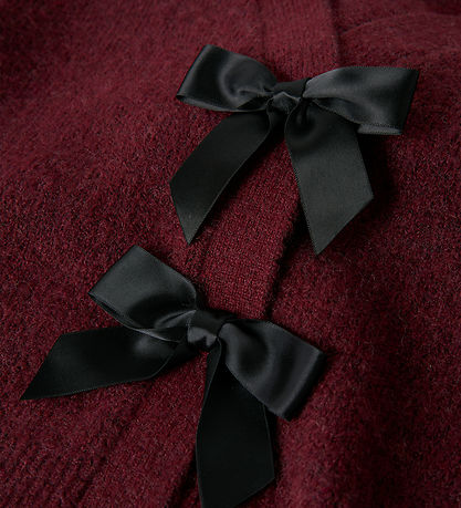 Name It Cardigan - Gebreid - NkfRina - Burgundy/Black Bow