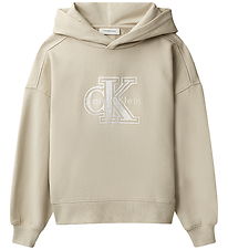 Calvin Klein Hoodie - Velvet Monologue - Ancient Marble Grey Calvin Klein Hoodie - Velvet Monologue - Ancient Marble Grey