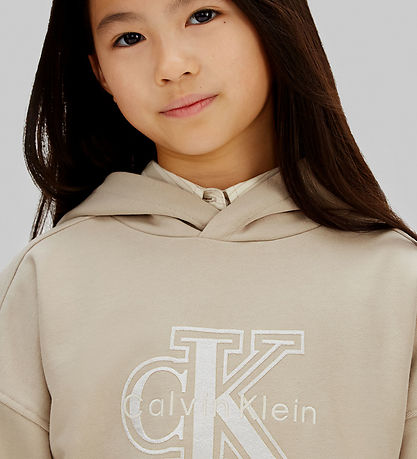 Calvin Klein Kapuzenpullover - Samtmonolog - Uralt Marble Grey Calvin Klein Kapuzenpullover - Samtmonolog - Uralt Marble Grey