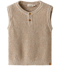 Lil' Atelier Waistcoat - Knitted - NmmRokko - Oxford Tan/Melange