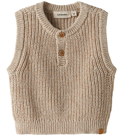 Lil' Atelier Vest - Strikk - NmmRokko - Oxford Tan/Melange