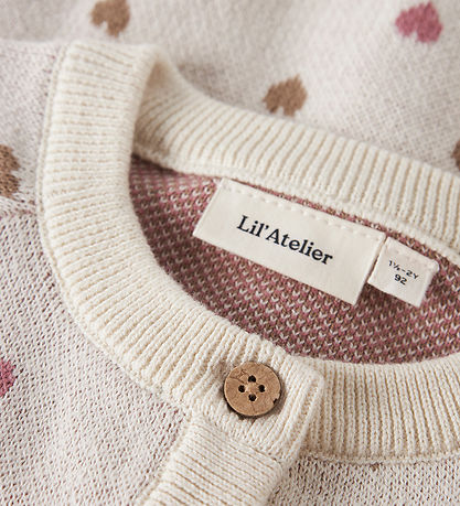 Lil' Atelier Cardigan - Knitted - NmfSaran - Turtledove/Sepia Ti