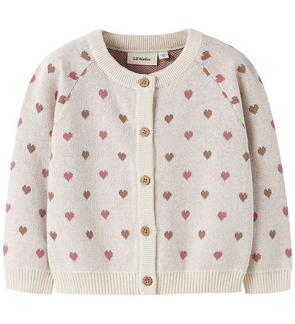 Lil' Atelier Cardigan - Knitted - NmfSaran - Turtledove/Sepia Ti