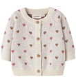 Lil' Atelier Cardigan - Knitted - NbfSaran - Turtledove/Sepia Ti