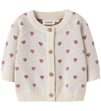 Lil' Atelier Cardigan - Knitted - NbfSaran - Turtledove/Sepia Ti