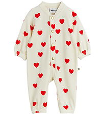 Mini Rodini Jumpsuit - Velvet - Hearts - White