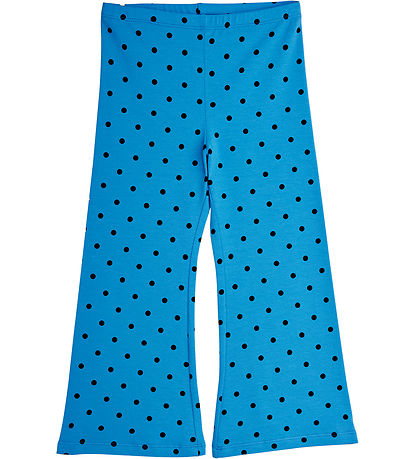 Mini Rodini Housut - Leveälahkeinen - Polkka Dots - Sininen