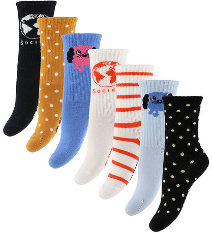 Mini Rodini Socks - 7-Pack - Doggy - Multi Mini Rodini Socks - 7-Pack - Doggy - Multi