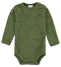 Joha Bodysuit l/s - Wool - Rib - Dark Olive Joha Bodysuit l/s - Wool - Rib - Dark Olive