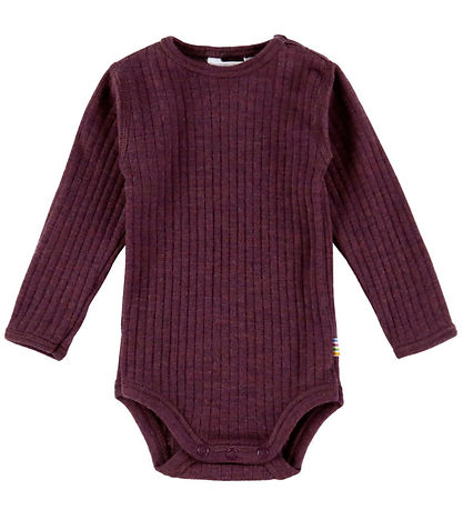 Joha Bodysuit l/s - Wool - Rib - Plum