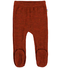 Joha Leggings w. Feet - Wool - Rib - Rust Joha Leggings w. Feet - Wool - Rib - Rust