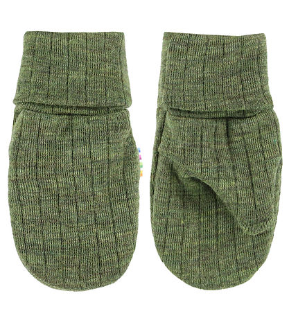 Joha Mittens - Wool - Rib - Dark Olive