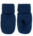 Joha Mittens - Wool - Rib - Dark Turquoise