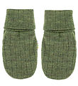 Joha Mittens - Wool - Rib - Dark Olive