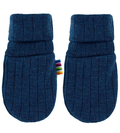 Joha Mittens - Wool - Rib - Dark Turquoise