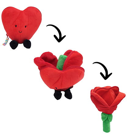 Flipetz Soft Toy - I Love You Heart - Flower Red