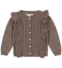 Konges Sløjd Cardigan - Wool - Knitted - Violin Frill - Brown Me