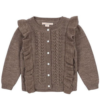 Konges Sløjd Cardigan - Wool - Knitted - Violin Frill - Brown Me