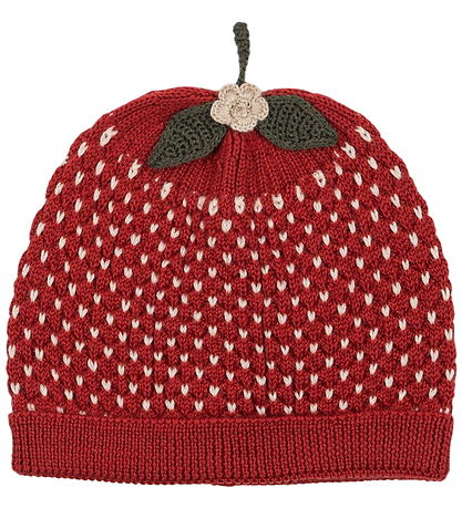 Konges Sløjd Muts - Gebreid - Wol - Strawberry - Echt rood Konges Sløjd Muts - Gebreid - Wol - Strawberry - Echt rood