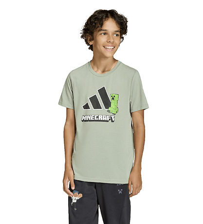adidas Performance T-shirt - J Minecraft TR - SILGRN adidas Performance T-shirt - J Minecraft TR - SILGRN