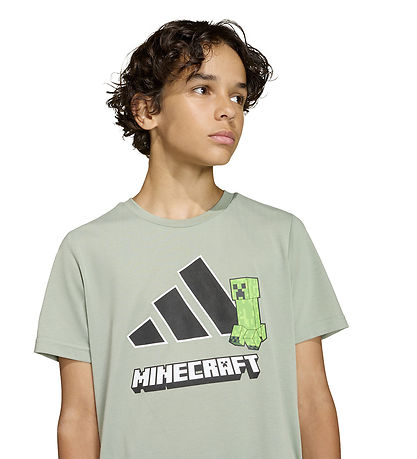 adidas Performance T-shirt - J Minecraft TR - SILGRN adidas Performance T-shirt - J Minecraft TR - SILGRN