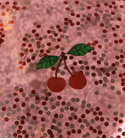 Konges Sløjd Sprettball m. Håndtak - Glitter - Cherry - 50 cm