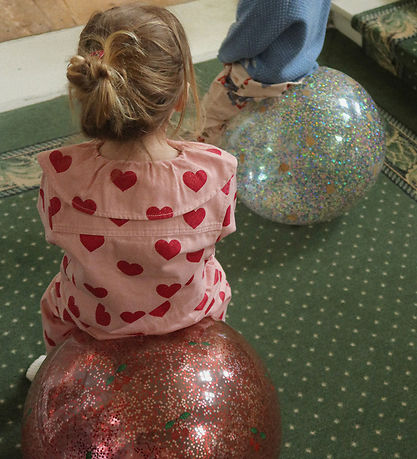 Konges Sløjd Sprettball m. Håndtak - Glitter - Cherry - 50 cm
