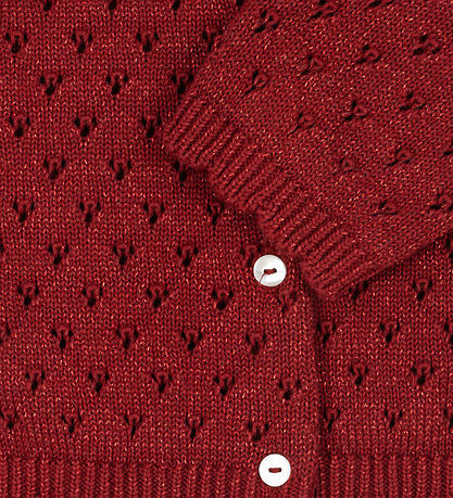 Konges Sløjd Cardigan - Knitted - Red Dahlia w. Pointelle