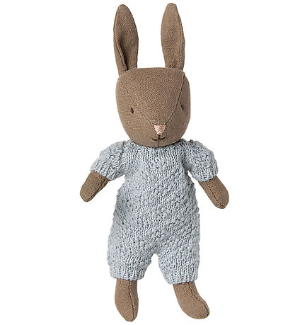Maileg Hare - Micro - Knitted Suit - Brown/Blue