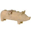 Maileg Wooden candle holder - Pig - Advent - Natural
