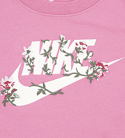 Nike T-shirt - Floral - Magic Flamingo Nike T-shirt - Floral - Magic Flamingo