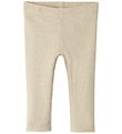 Name It Leggings - NbfRosally - Rib - Zement