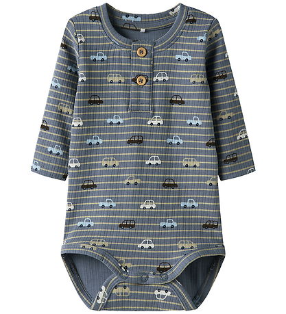 Name It Bodysuit l/s - NbmRonald - Rib - Flint Stone Name It Bodysuit l/s - NbmRonald - Rib - Flint Stone