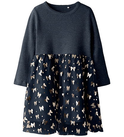 Name It Dress - Rib/Tyl - NmfRosally - Navy Blazer w. Print