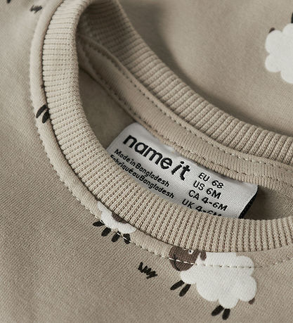 Name It Sweatshirt - NbmVimmer - Iceland Fossil/Sheep Name It Sweatshirt - NbmVimmer - Iceland Fossil/Sheep