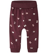 Name It Sweatpants - NbfVimone - Burgundy/Bow Name It Sweatpants - NbfVimone - Burgundy/Bow